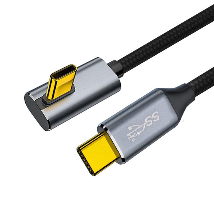 UC-064-LP-1.0M PD 100W Charging 90 Degree Low Profile Angled USB3.1 Type-C Male to Male 10Gbps Data Cable