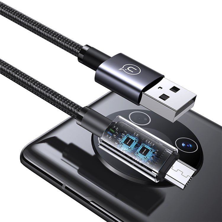 USAMS US-SJ668 Sufeng Series 1.2m USB-A to Micro-USB Data Cable 2A Fast Charging Cord - Tarnish