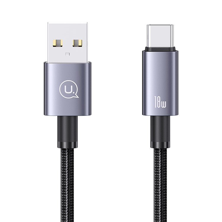 USAMS US-SJ663 Sufeng Series 1.2m USB-A to Type-C 3A Fast Charging Aluminum Alloy Data Cable - Tarnish