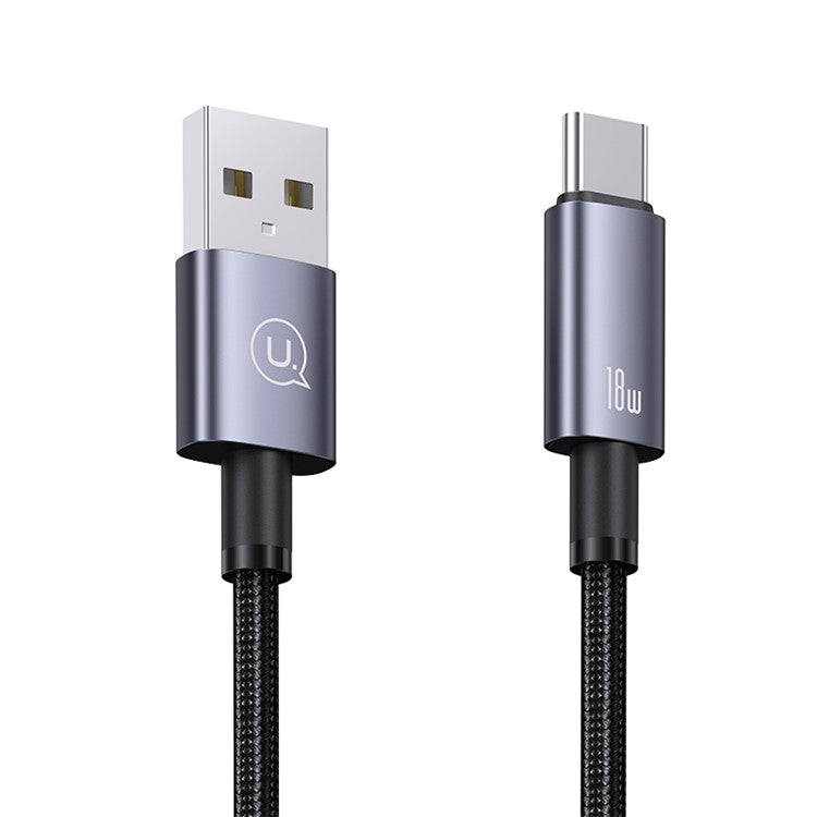 USAMS US-SJ663 Sufeng Series 1.2m USB-A to Type-C 3A Fast Charging Aluminum Alloy Data Cable - Tarnish