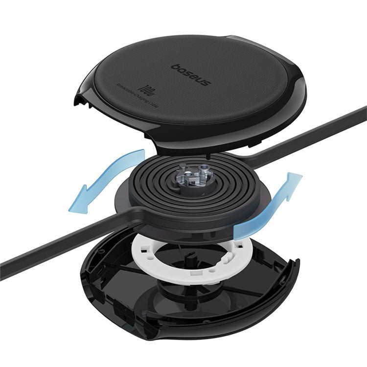 BASEUS Free2Draw 1m 100W Type-C to Type-C Retractable Fast Charging Cable - Black