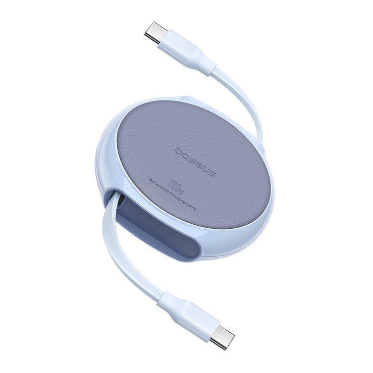 BASEUS Free2Draw 1m 100W Type-C to Type-C Retractable Fast Charging Cable - Blue