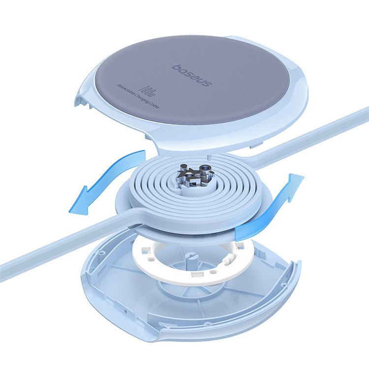 BASEUS Free2Draw 1m 100W Type-C to Type-C Retractable Fast Charging Cable - Blue