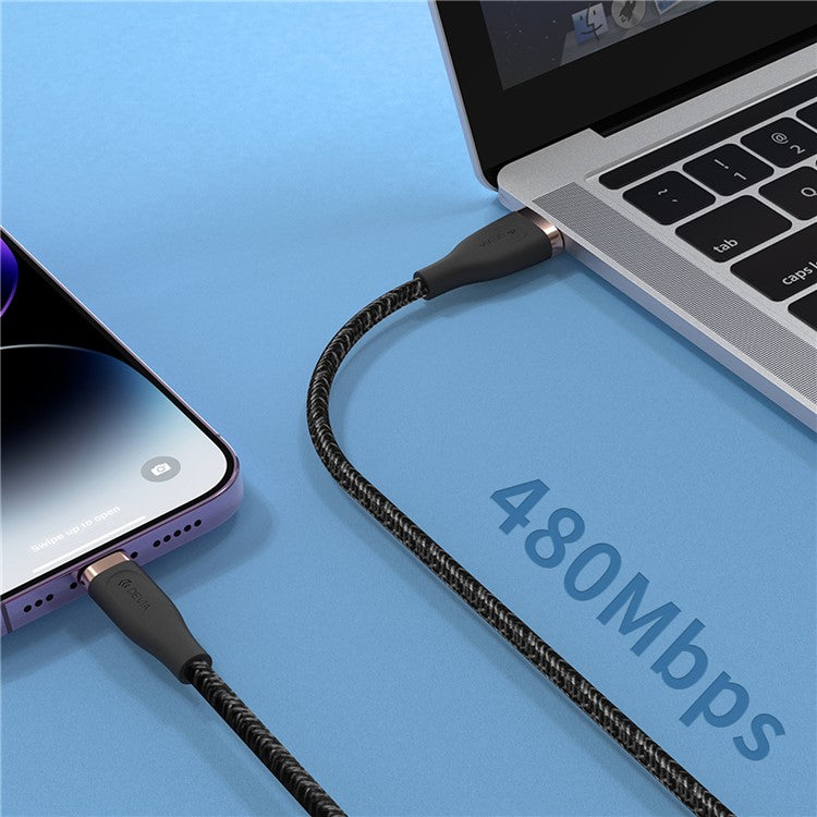 DEVIA Star Series EC417 1.5m USB-A to Lightning 2.4A Quick Charge Cable Data Sync Cord - Black