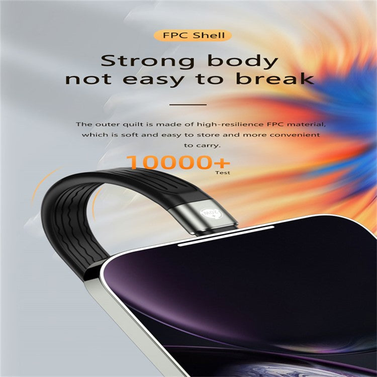 USB to Lightning Cell Phone Cable 14.5cm FPC 100W Fast Charging Data Cord for iPhone iPad