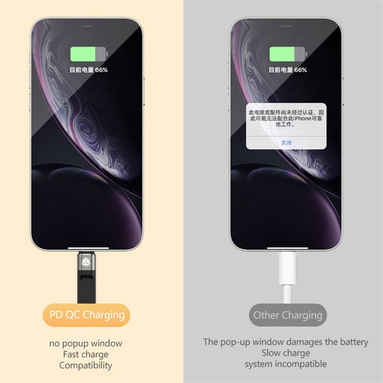 USB-C to Lightning Cell Phone Cable Type-C to 8Pin 14.5cm PD 20W Fast Charging Data Cable