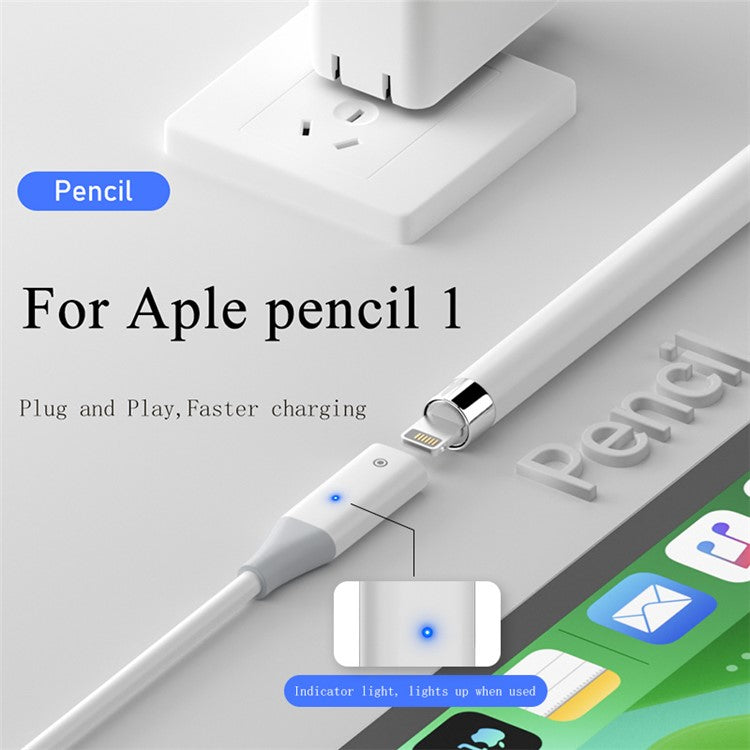 USB-C Adapter Cable for Apple Pencil (1st Generation) 50cm Charging Cable with Indicator Light