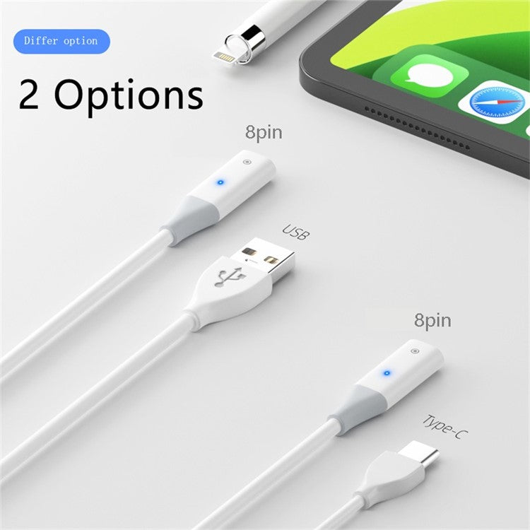 USB-C Adapter Cable for Apple Pencil (1st Generation) 50cm Charging Cable with Indicator Light
