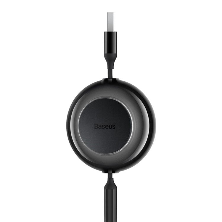 BASEUS Bright Mirror 2 Series Retractable USB to M+L+C 3.5A Fast Charging Cable, 1.1m - Black