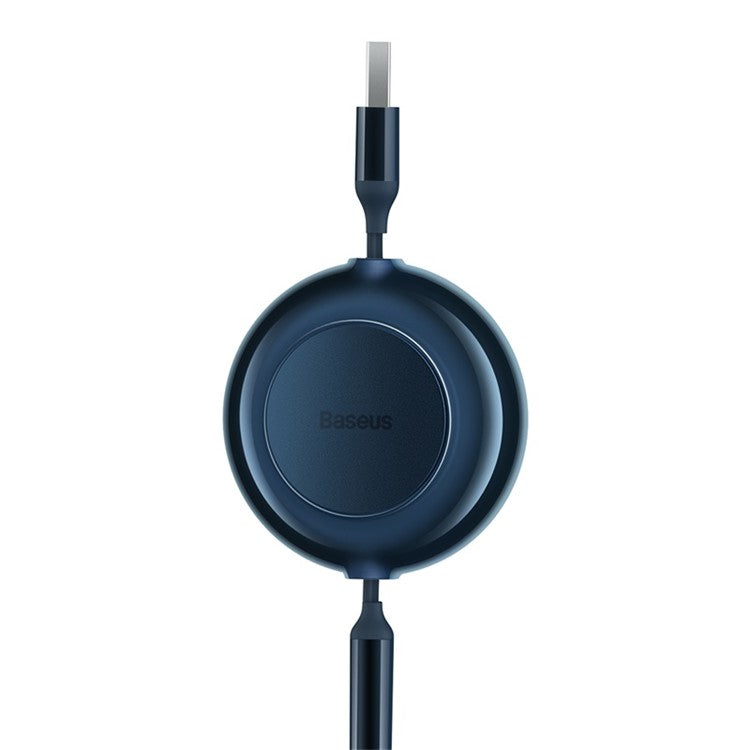 BASEUS Bright Mirror 2 Series Retractable USB to M+L+C 3.5A Fast Charging Cable, 1.1m - Blue