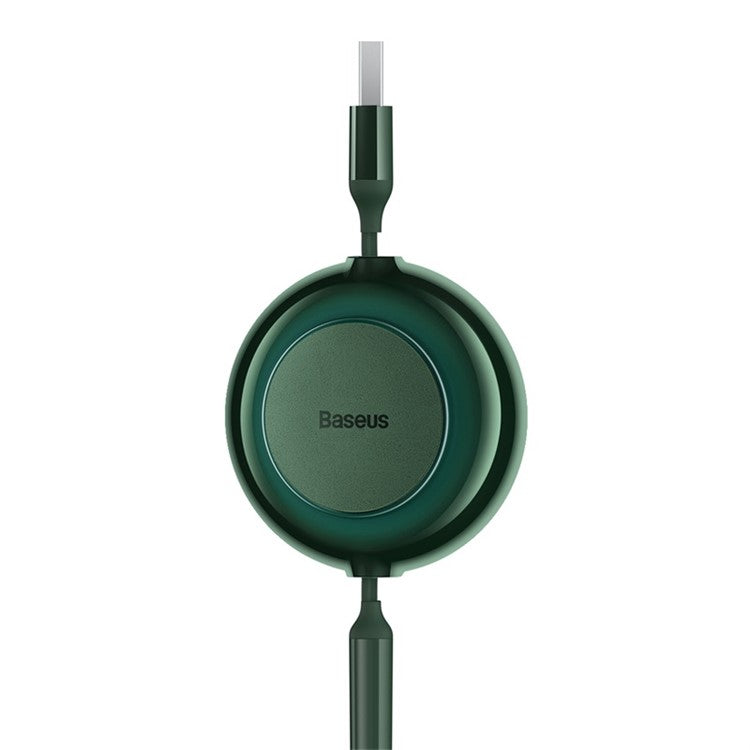 BASEUS Bright Mirror 2 Series Retractable USB to M+L+C 3.5A Fast Charging Cable, 1.1m - Green