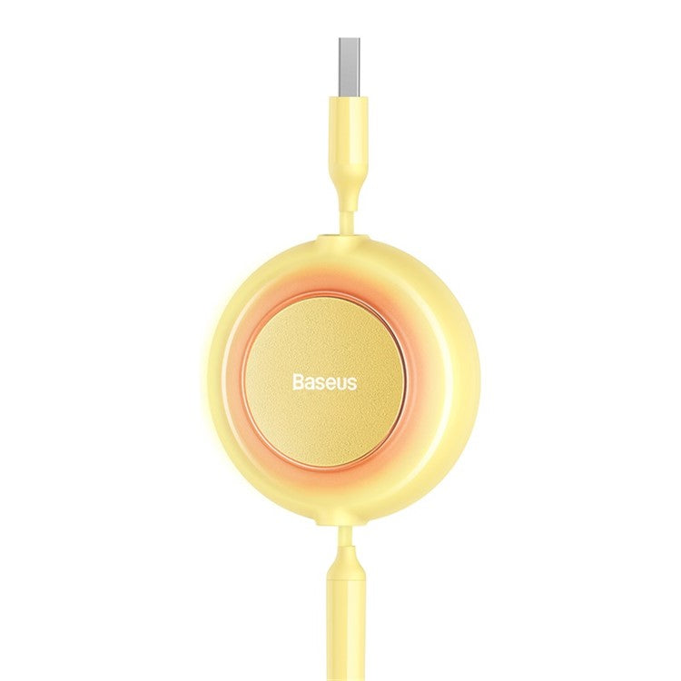 BASEUS Bright Mirror 2 Series Retractable USB to M+L+C 3.5A Fast Charging Cable, 1.1m - Yellow