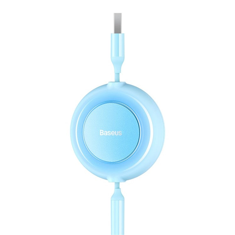 BASEUS Bright Mirror 2 Series Retractable USB to M+L+C 3.5A Fast Charging Cable, 1.1m - Sky Blue