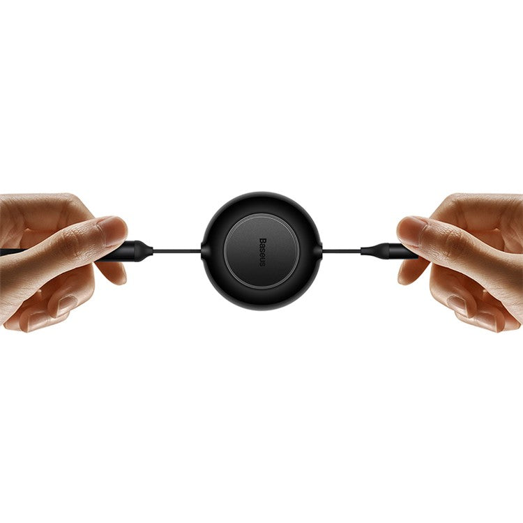 BASEUS Bright Mirror 2 Series Retractable Type-C to M+L+C 100W Fast Charging Cable, 1.1m - Black