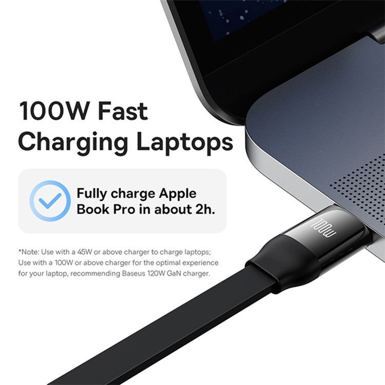 BASEUS Bright Mirror 2 Series Retractable Type-C to M+L+C 100W Fast Charging Cable, 1.1m - Black