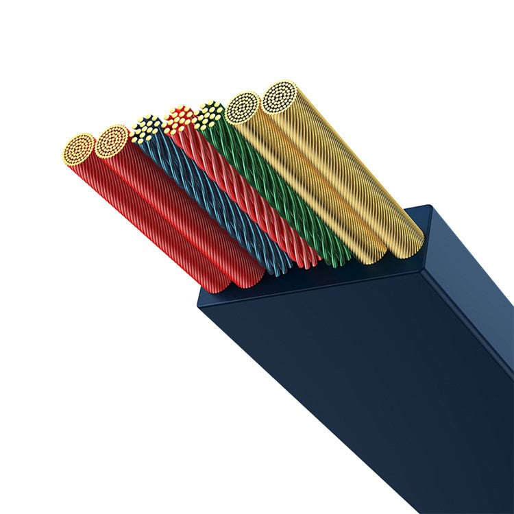 BASEUS Bright Mirror 2 Series Retractable Type-C to M+L+C 100W Fast Charging Cable, 1.1m - Blue