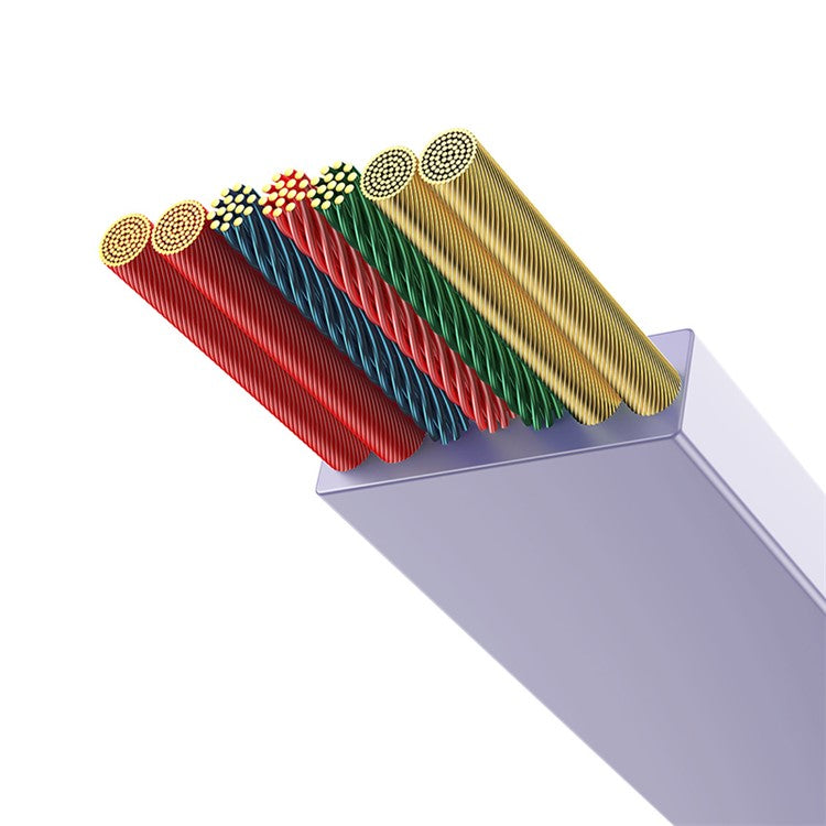 BASEUS Bright Mirror 2 Series Retractable Type-C to M+L+C 100W Fast Charging Cable, 1.1m - Purple