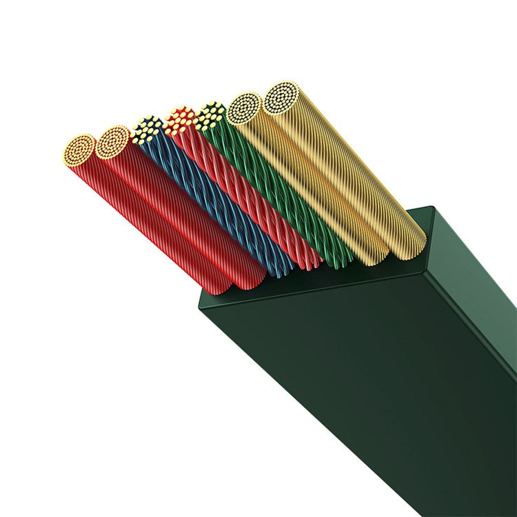 BASEUS Bright Mirror 2 Series Retractable Type-C to M+L+C 100W Fast Charging Cable, 1.1m - Green