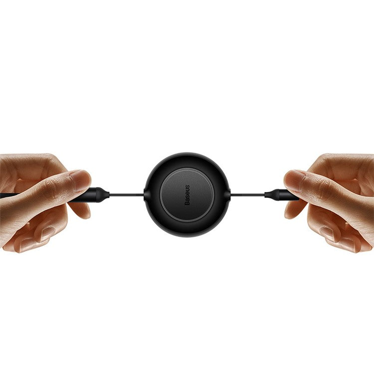 BASEUS Bright Mirror 2 Series Retractable Fast Charging Cable USB to M+L+C 66W, 1.1m - Black