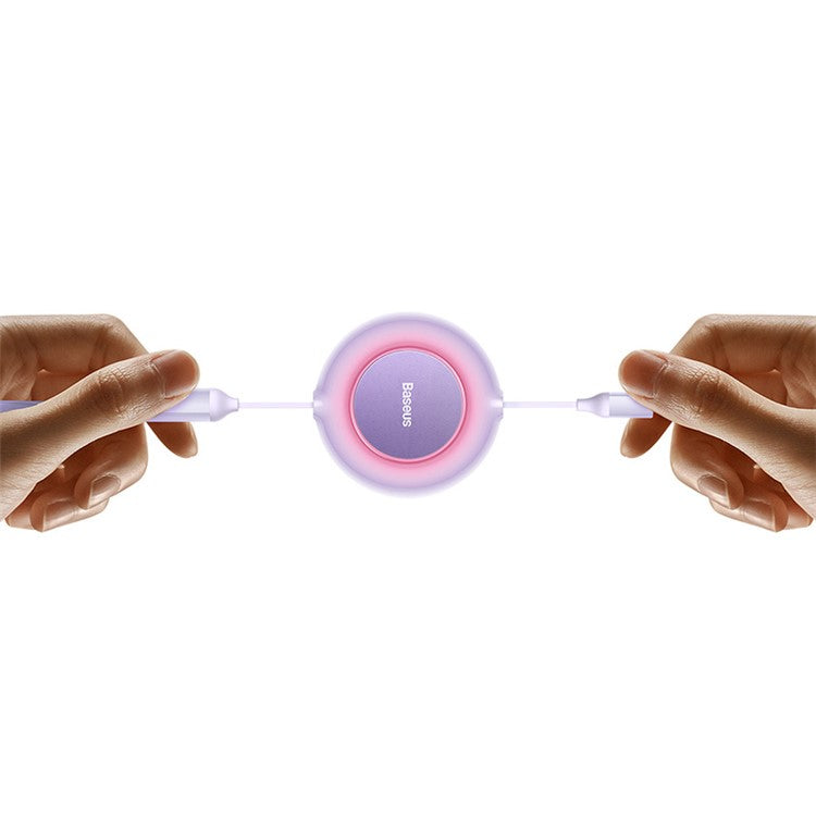 BASEUS Bright Mirror 2 Series Retractable Fast Charging Cable USB to M+L+C 66W, 1.1m - Purple