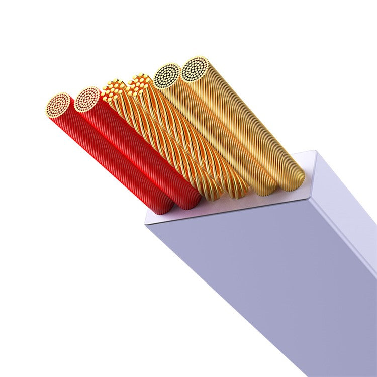 BASEUS Bright Mirror 2 Series Retractable Fast Charging Cable USB to M+L+C 66W, 1.1m - Purple