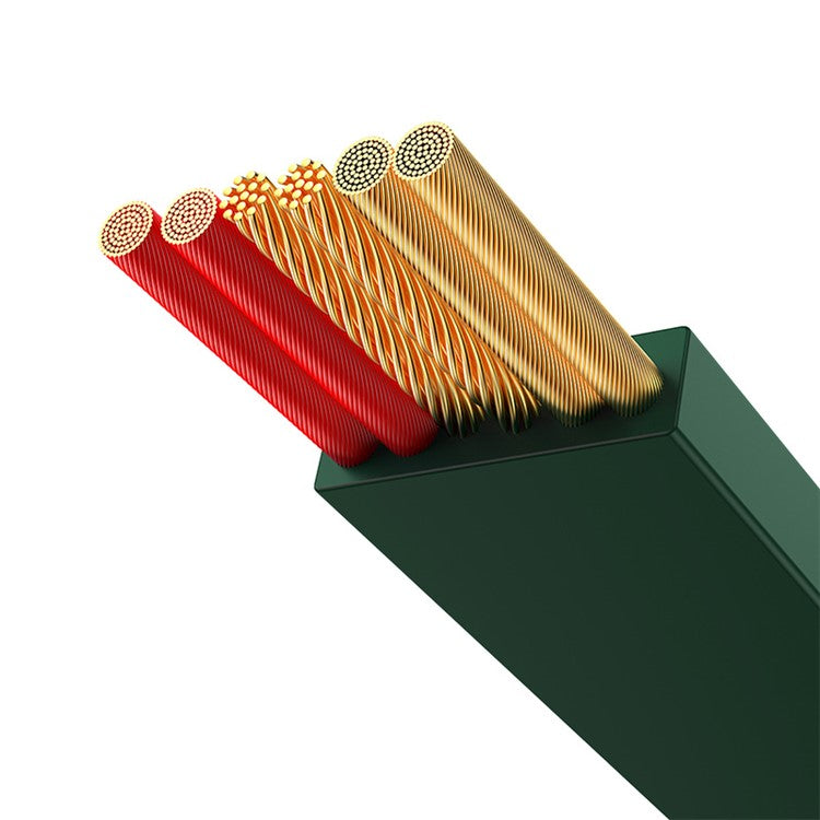 BASEUS Bright Mirror 2 Series Retractable Fast Charging Cable USB to M+L+C 66W, 1.1m - Green