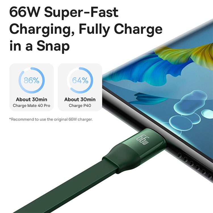 BASEUS Bright Mirror 2 Series Retractable Fast Charging Cable USB to M+L+C 66W, 1.1m - Green