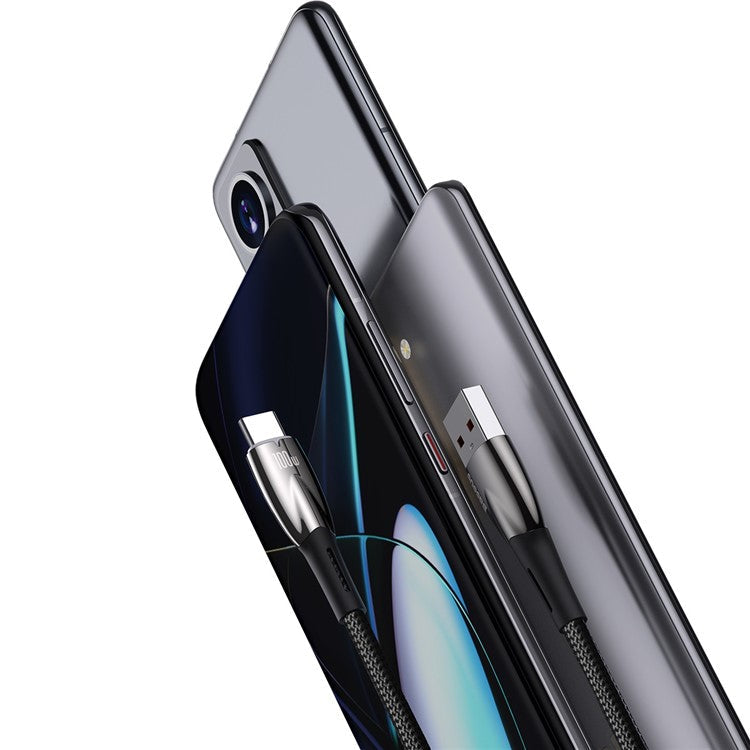 BASEUS Glimmer Series USB to Type-C Charging Cable 2m 100W Nylon Braided Fast Charger Cable - Black