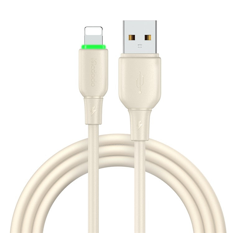 MCDODO Alpha Series CA-474 1.2m USB-A to Lightning Cable 3A Silicone Data Cord - Beige