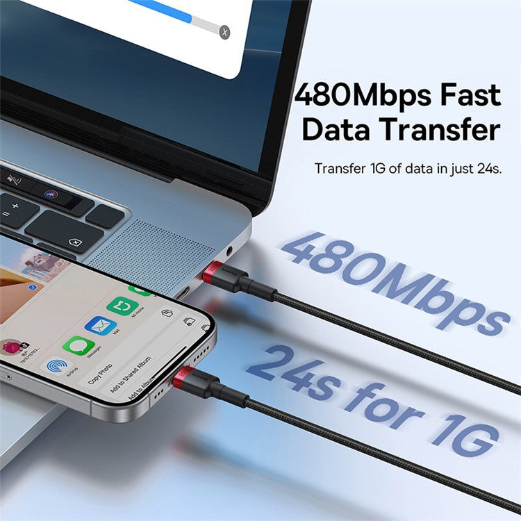 BASEUS CB000074 Cafule Charging Cable USB-C to USB-C 100W 2Pcs PD 100W Charging Cord, 2m (Red / Grey)