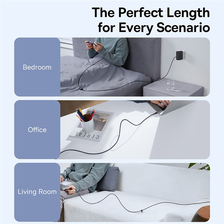 BASEUS CB000074 Cafule Charging Cable USB-C to USB-C 100W 2Pcs PD 100W Charging Cord, 2m (Red / Grey)