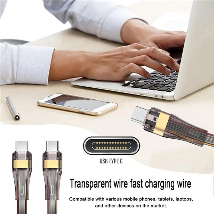 UC-003-FL-1.0M 1m USB-C to USB-C Flat Power Cable USB2.0 65W Fast Charge Laptop Tablet Phone Data Cable