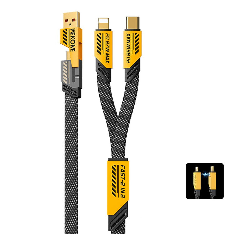 WEKOME WDC-26 4 in 1 1.2m Magnetic Charging Cable 65W Fast Phone Charger 480Mbps IP / USB / Type-C Data Cable