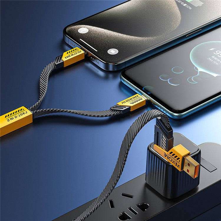 WEKOME WDC-26 4 in 1 1.2m Magnetic Charging Cable 65W Fast Phone Charger 480Mbps IP / USB / Type-C Data Cable