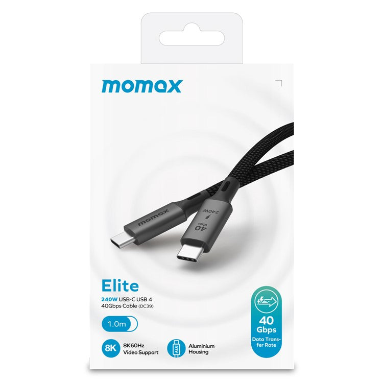 MOMAX USB-C to USB-C 240W Charging Cable 1m Nylon Braided Charging Cord