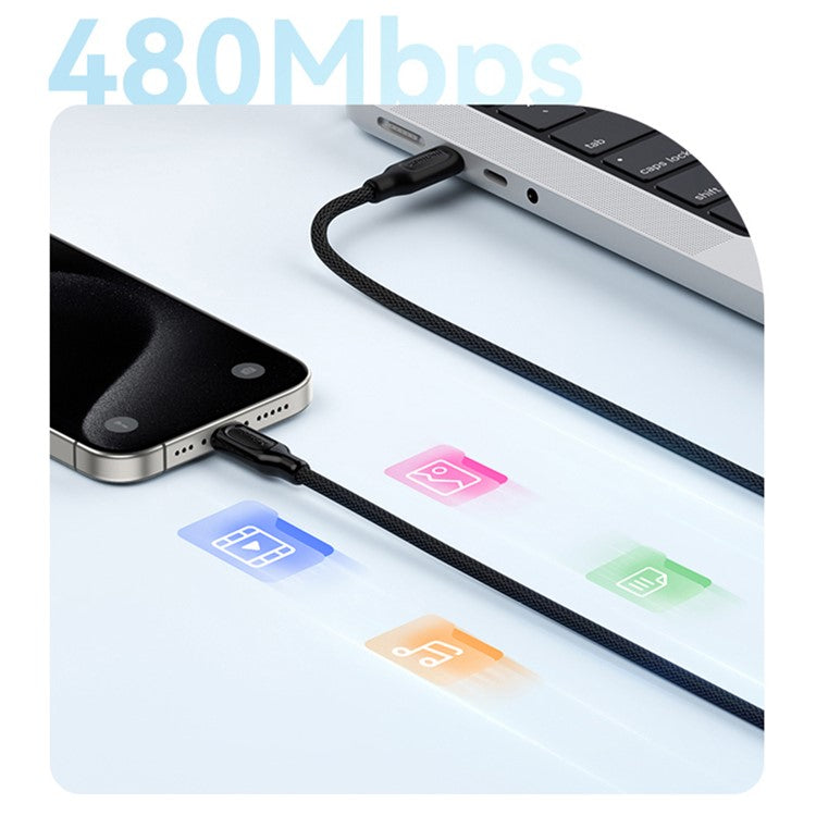 MOMAX Elite 2m Nylon Braided Charging Cable PD 100W USB C to USB C Data Cord - Blue