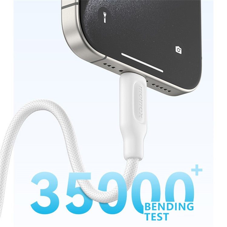 MOMAX Elite 2m Nylon Braided Charging Cable PD 100W USB C to USB C Data Cord - Titanium Grey