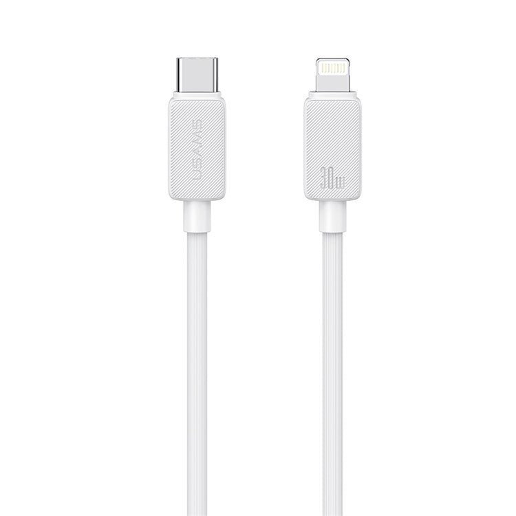 USAMS US-SJ702 3m Type-C to Lightning 30W Fast Charging Cable 480Mbps Data Cable - White