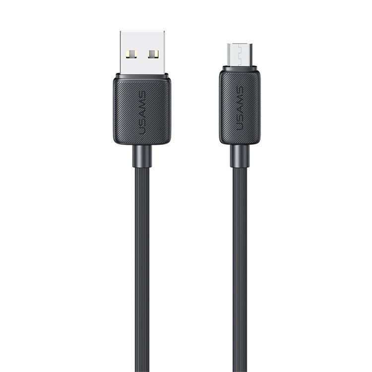 USAMS US-SJ690 1m Micro USB 2A Fast Charging Cable Copper Wire 480Mbps Data Transmission Cord - Black
