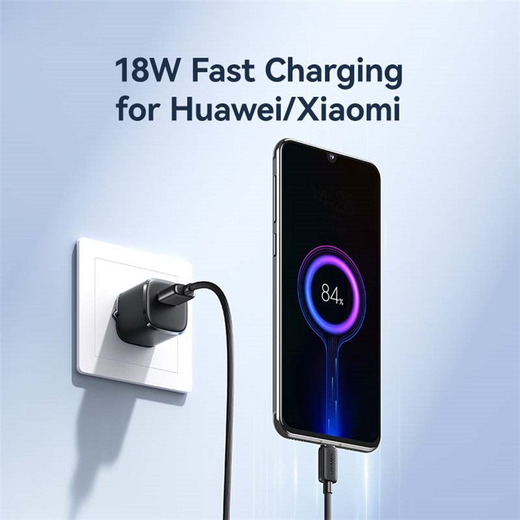 USAMS US-SJ690 1m Micro USB 2A Fast Charging Cable Copper Wire 480Mbps Data Transmission Cord - Black