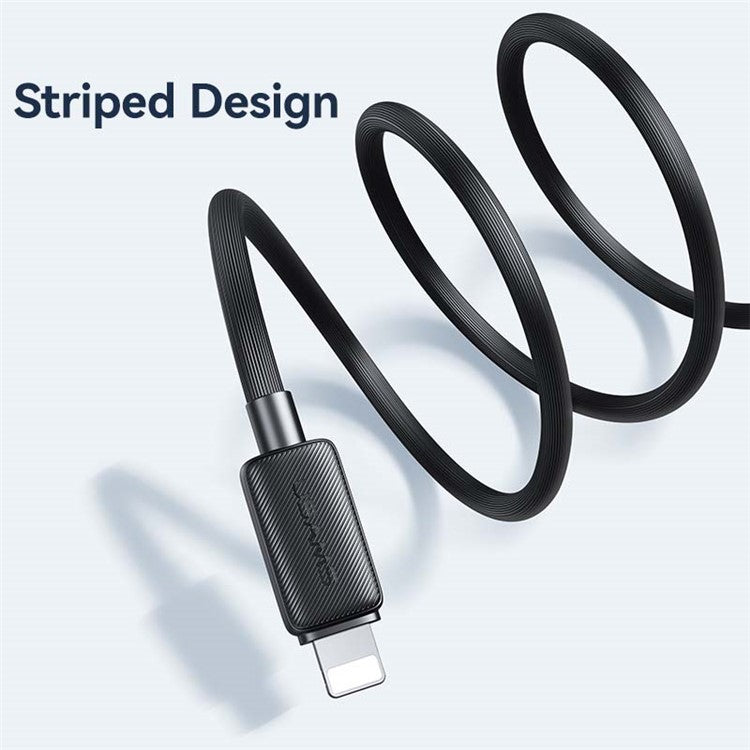USAMS US-SJ699 3m USB to Lightning 2.4A Charging Cable Copper Core 480Mbps Data Cord - Black