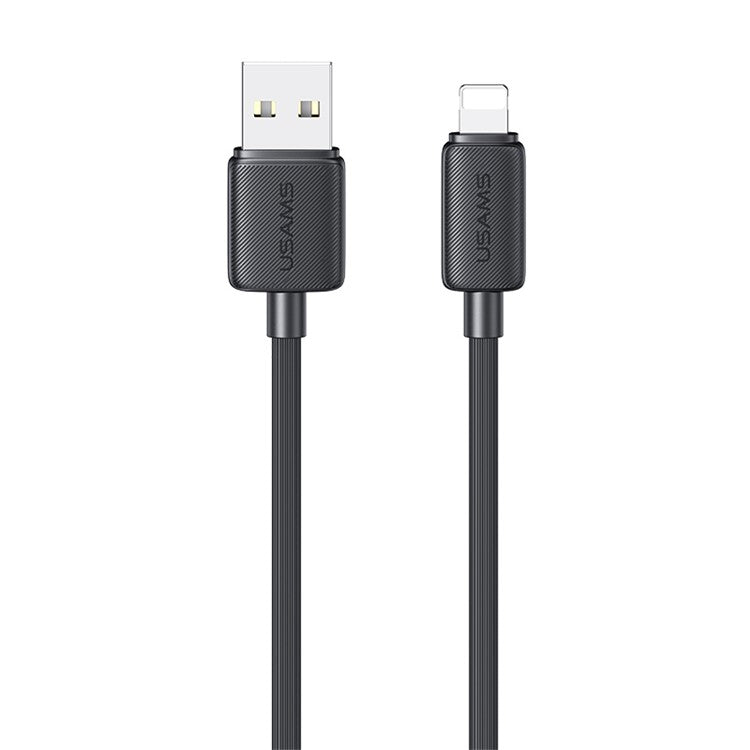 USAMS US-SJ694 2m For iPhone 2.4A Charging Cord USB to Lightning 480Mbps Data Cable - Black