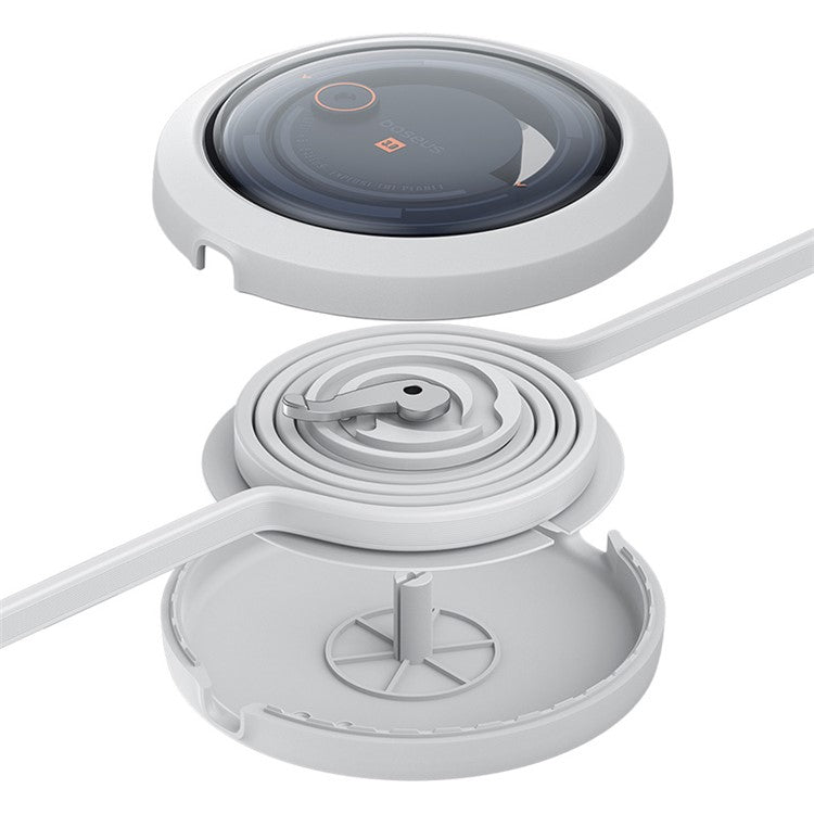 BASEUS Free2Draw Series CB000084 100W 1.1m 3-in-1 Telescopic Data Cable USB to Type-C / Micro USB / iP Fast Charge Cable - White