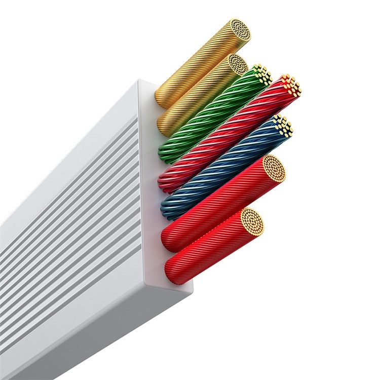 BASEUS Free2Draw Series CB000084 100W 1.1m 3-in-1 Telescopic Data Cable USB to Type-C / Micro USB / iP Fast Charge Cable - White