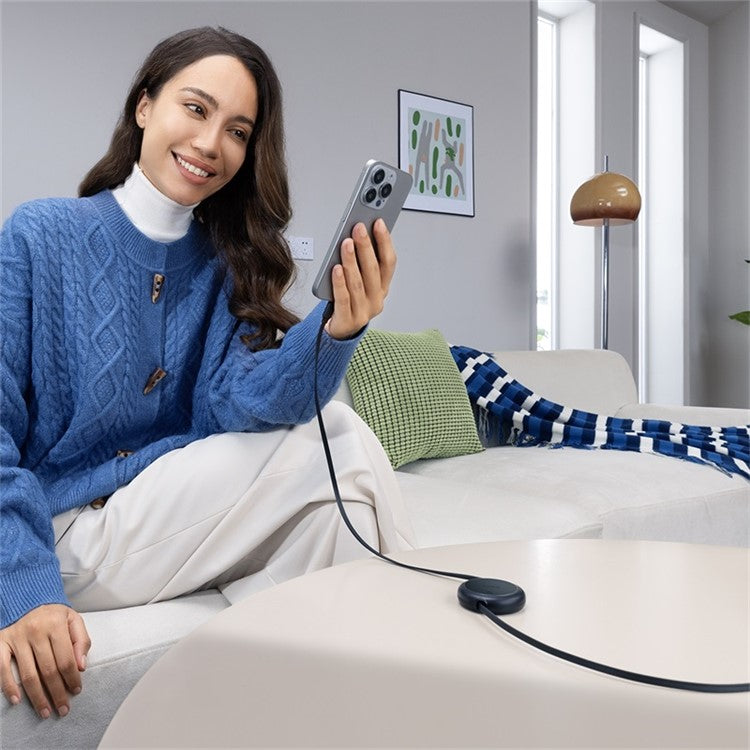 BASEUS Free2Pull Mini CB000088 1m 60W Telescopic Data Cable Type-C to Type-C Fast Charging Cable - Black