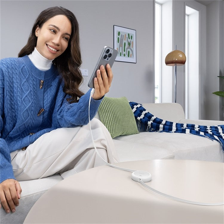 BASEUS Free2Pull Mini CB000088 1m 60W Telescopic Data Cable Type-C to Type-C Fast Charging Cable - White