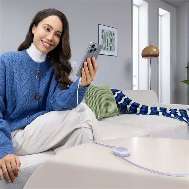 BASEUS Free2Pull Mini CB000088 1m 60W Telescopic Data Cable Type-C to Type-C Fast Charging Cable - Purple