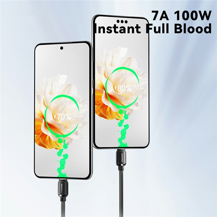 ESSAGER ES-X56 100W / 7A Fast Charging Wire USB-A to Type-C Magnetic Data Cable