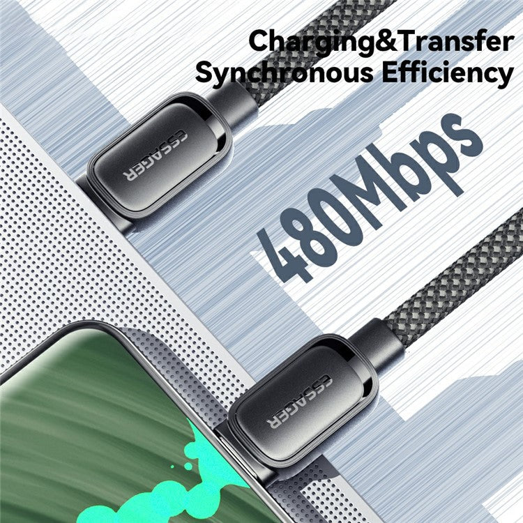 ESSAGER ES-X56 100W / 7A Fast Charging Wire USB-A to Type-C Magnetic Data Cable