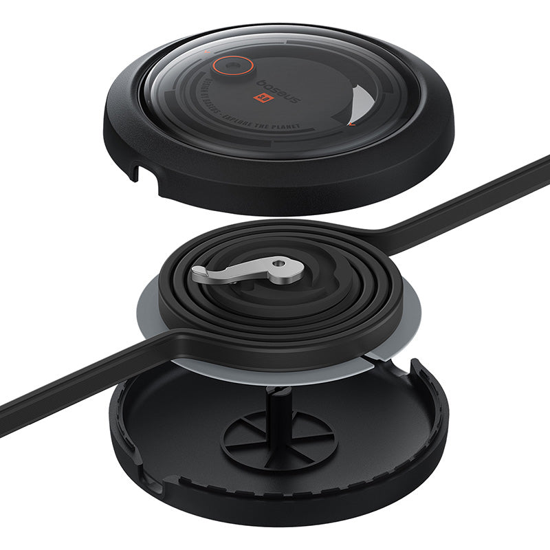 BASEUS Free2Draw Retractable Crystal Fast Charging Data Cable Type-C to Micro+iP+Type-C 100W, 1.1m - Black